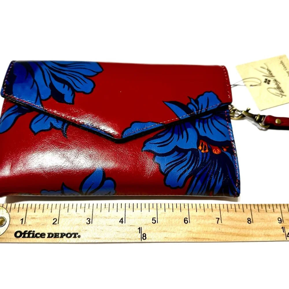 NWT Patricia Nash Kaisa Grecian Rose Leather Wristlet Wallet clutch - Picture 6 of 13